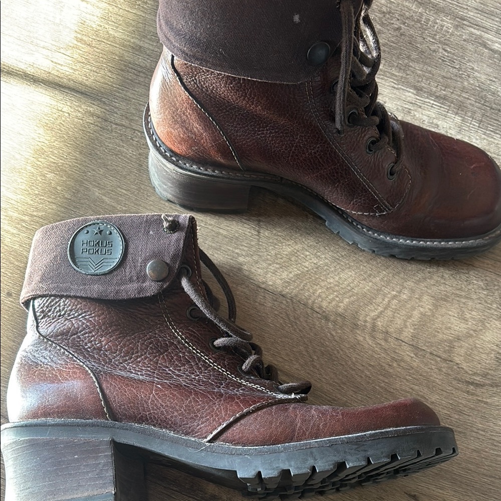 Hokus Pokus Brown Leather Ankle Boots size 7